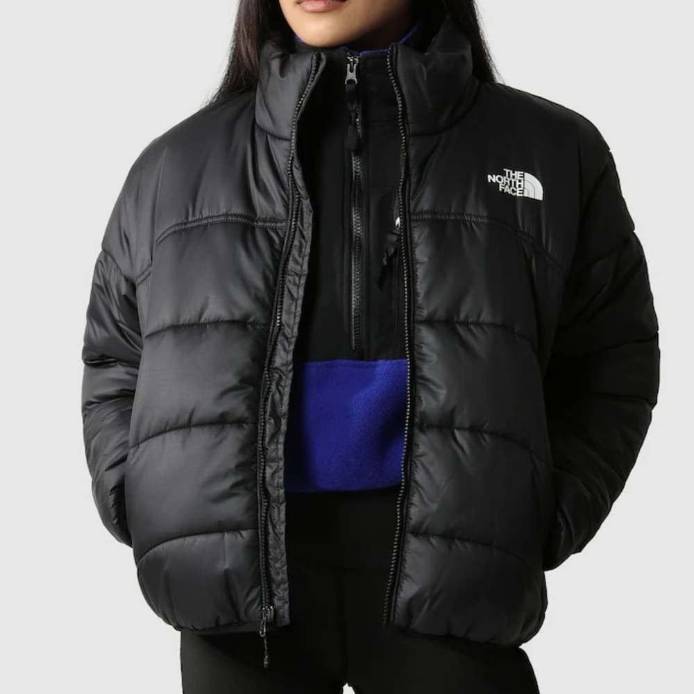 The North Face Black Puffer Jacket with Blue Accent